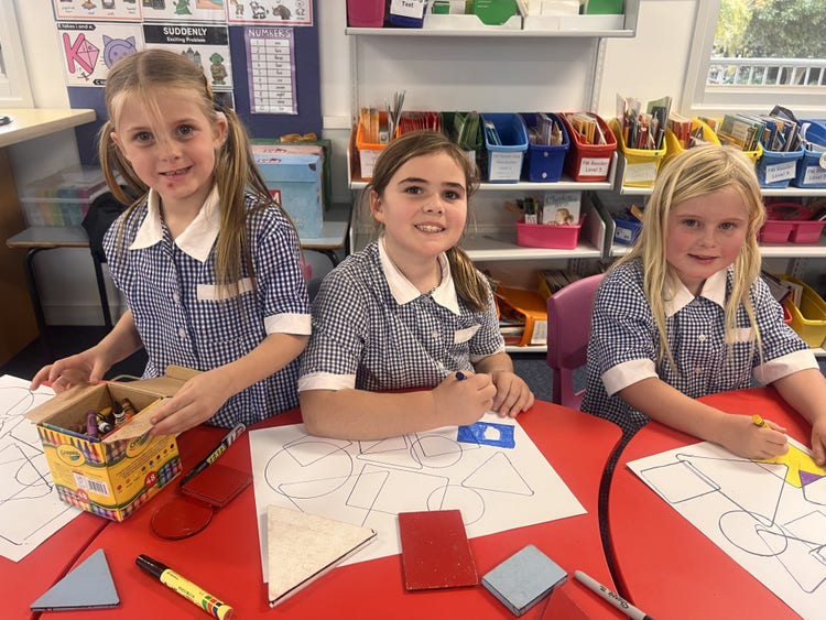 Stage 1 students in maths lesson